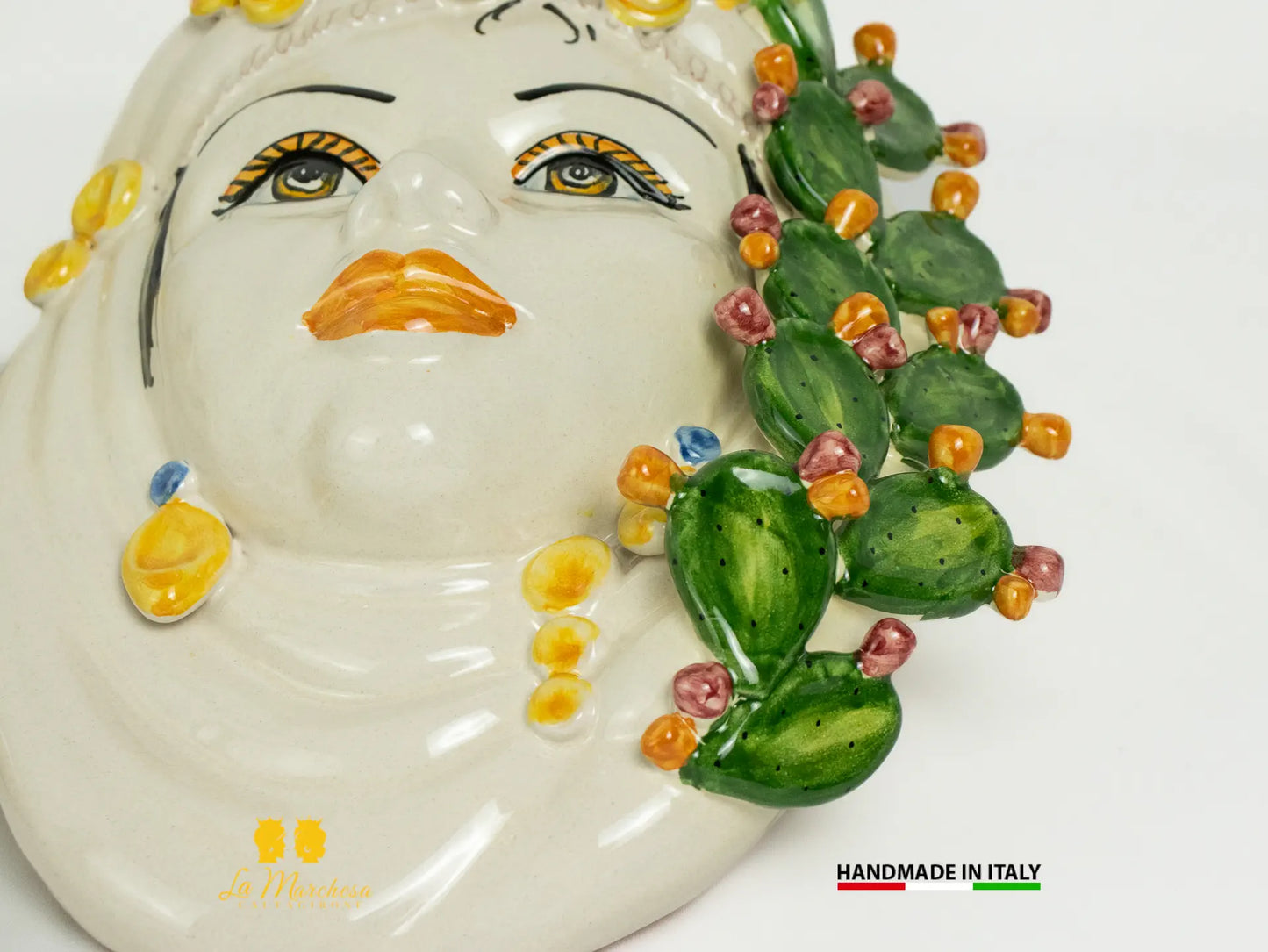 Teste di Moro da parete Ceramica di Caltagirone 28cm