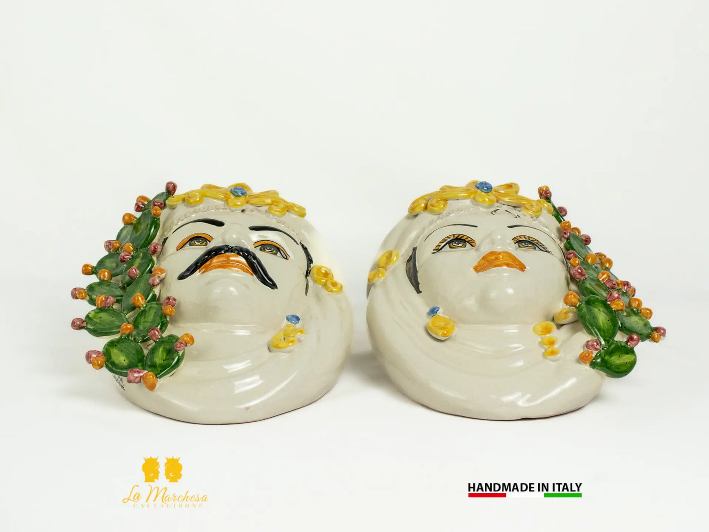 Teste di Moro da parete Ceramica di Caltagirone 28cm