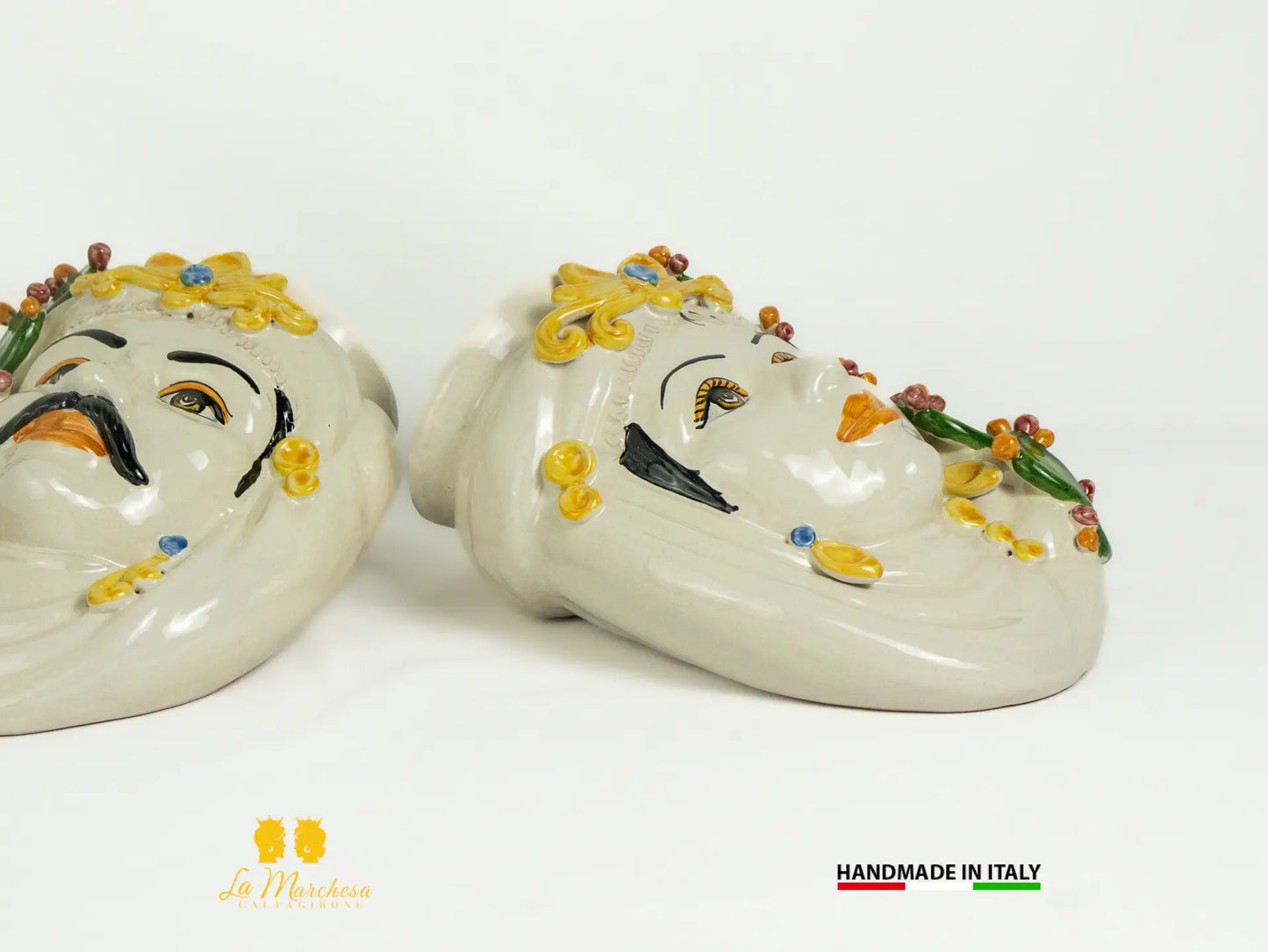 Teste di Moro da parete Ceramica di Caltagirone 28cm