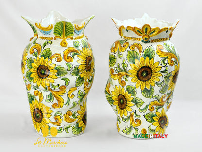 Teste di Moro Ceramica di Caltagirone Girasoli 37cm