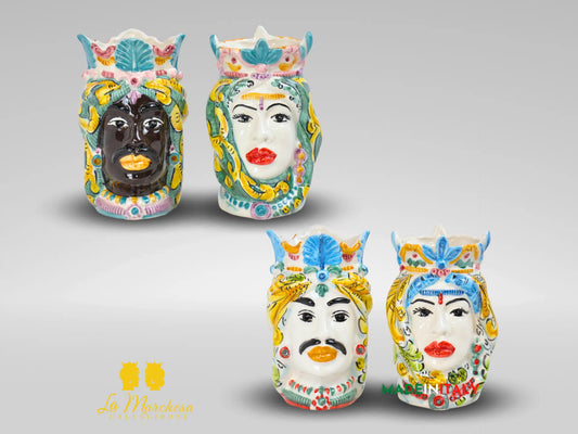 Teste di Moro Ceramica di Caltagirone Afro 18cm - Vari Modelli