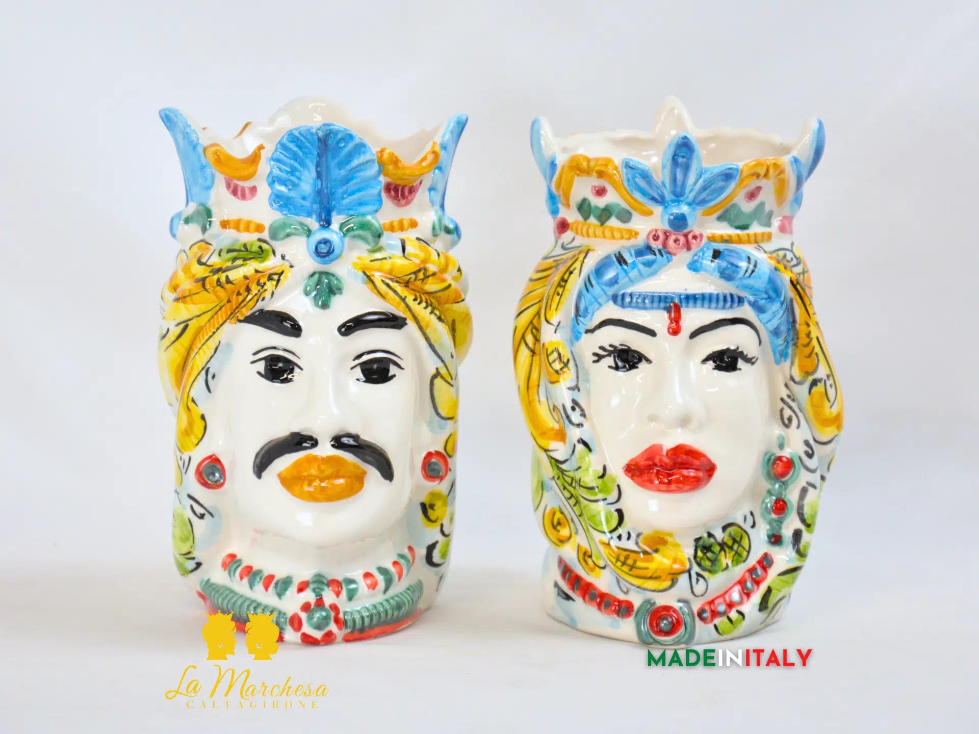 Teste di Moro Ceramica di Caltagirone Afro 18cm - Vari Modelli