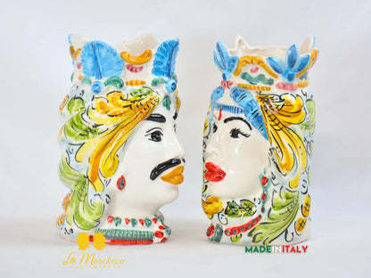 Teste di Moro Ceramica di Caltagirone Afro 18cm - Vari Modelli