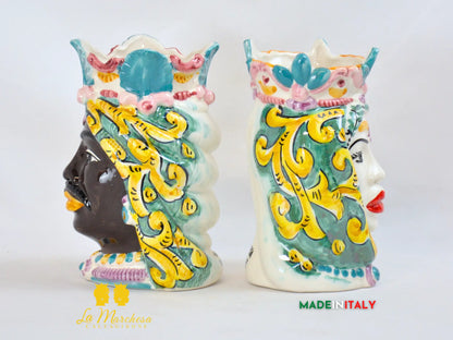 Teste di Moro Ceramica di Caltagirone Afro 18cm - Vari Modelli