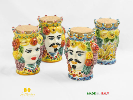 Teste di Moro Barattolo in Ceramica di Caltagirone 23 cm