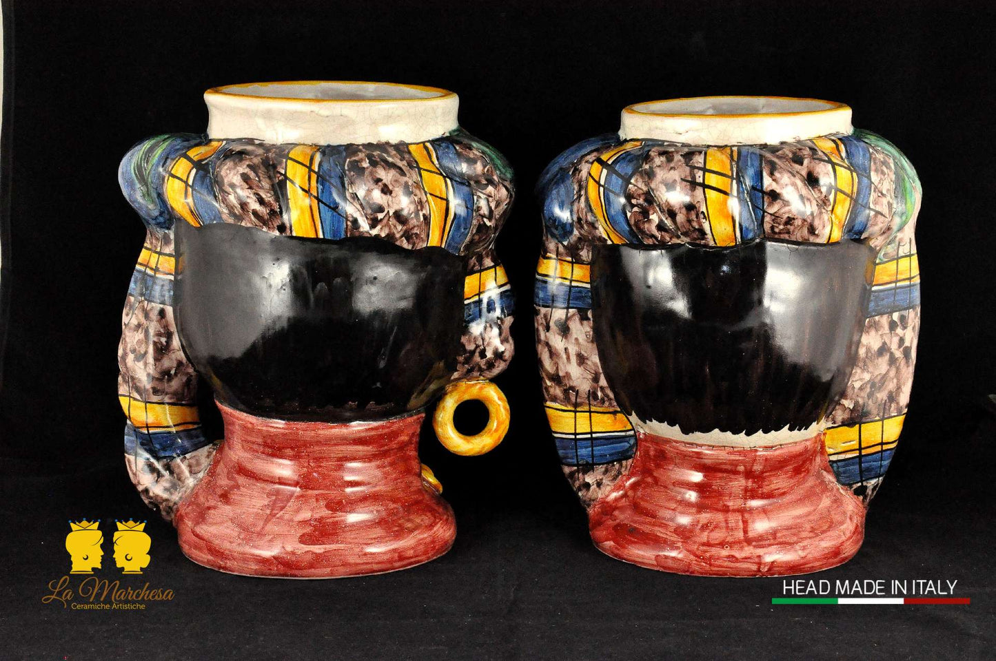 Teste di Moro Classiche in Ceramica di Caltagirone H28 - Vari Modelli