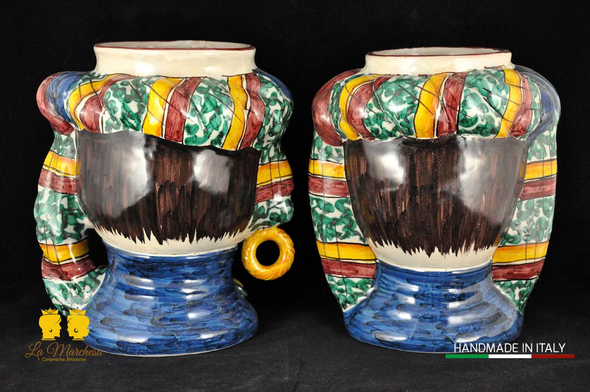 Teste di Moro Classiche in Ceramica di Caltagirone H28 - Vari Modelli