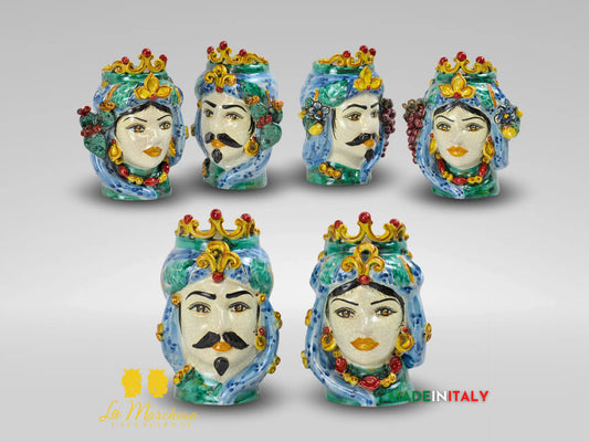 Teste di Moro Etna in Ceramica di Caltagirone 21cm - Vari Modelli