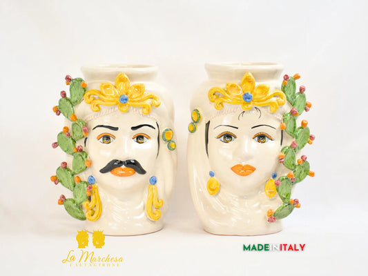 Teste di Moro Ortigia Smalto Sabbiato in Ceramica di Caltagirone - Vari Modelli