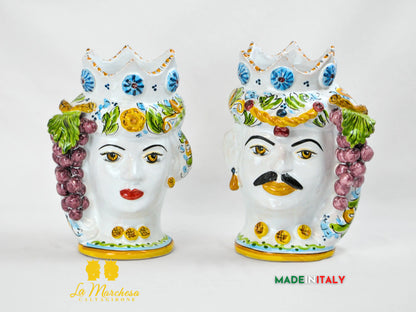 Teste di Moro Uva in Ceramica di Caltagirone 27cm