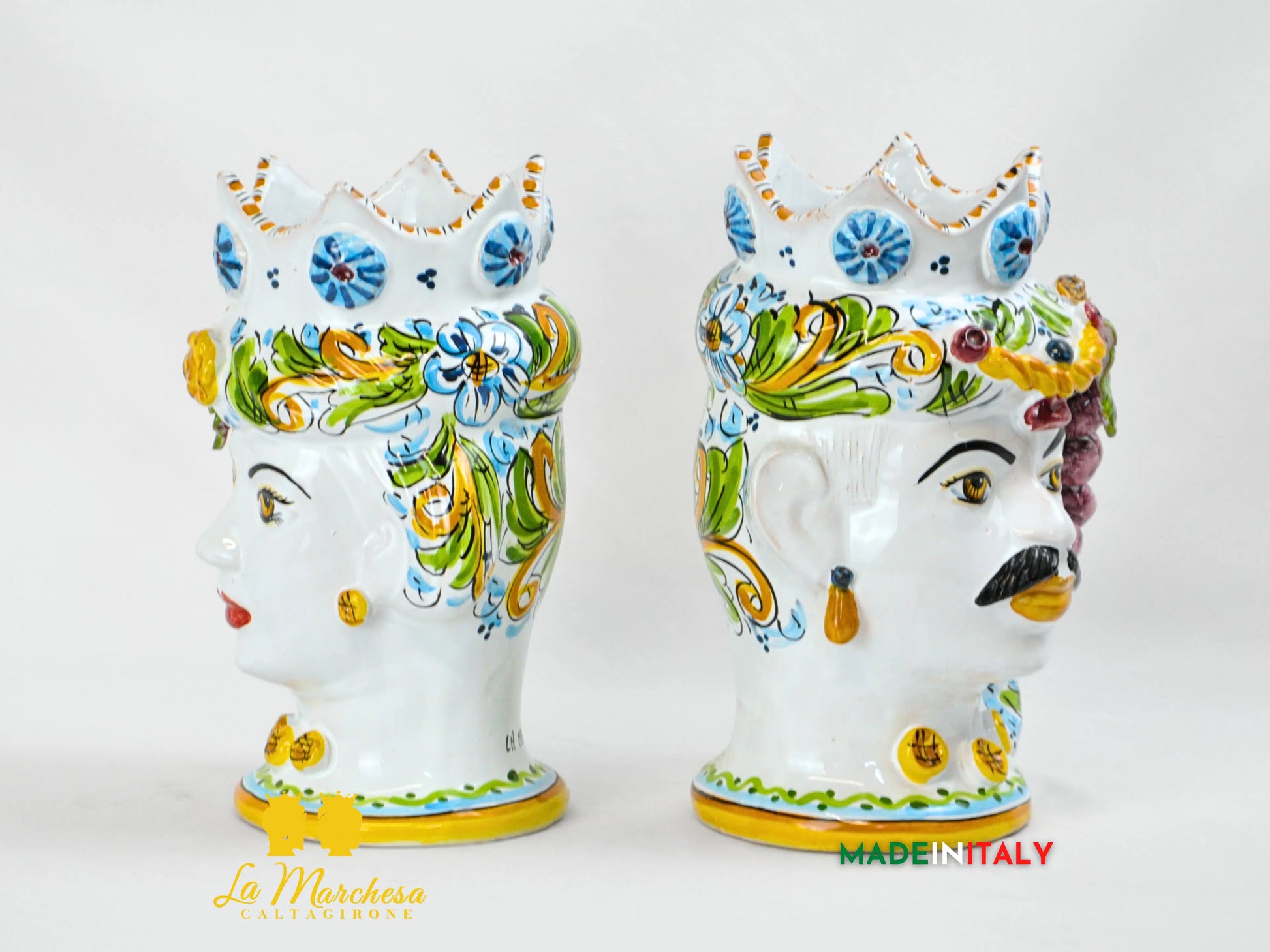 Teste di Moro Uva in Ceramica di Caltagirone 27cm