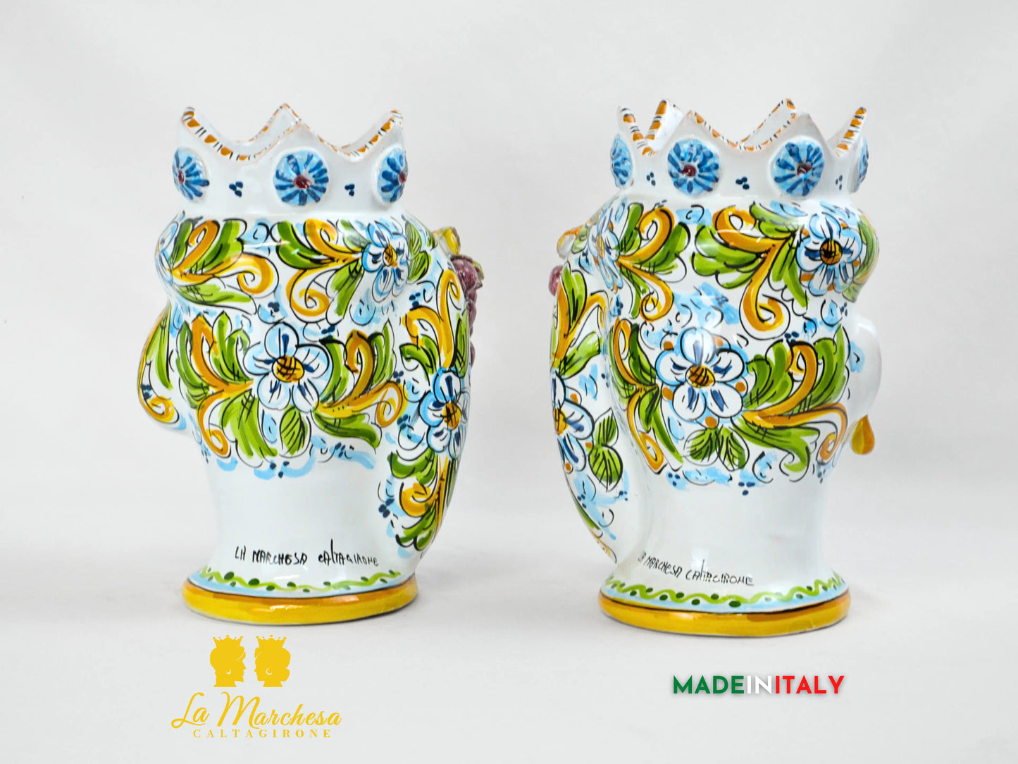 Teste di Moro Uva in Ceramica di Caltagirone 27cm