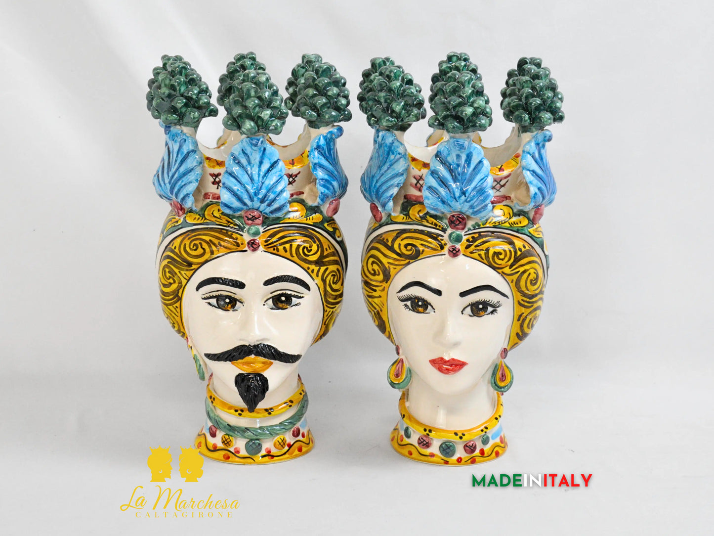 Teste di Moro in Ceramica di Caltagirone Pigna - Vari Modelli