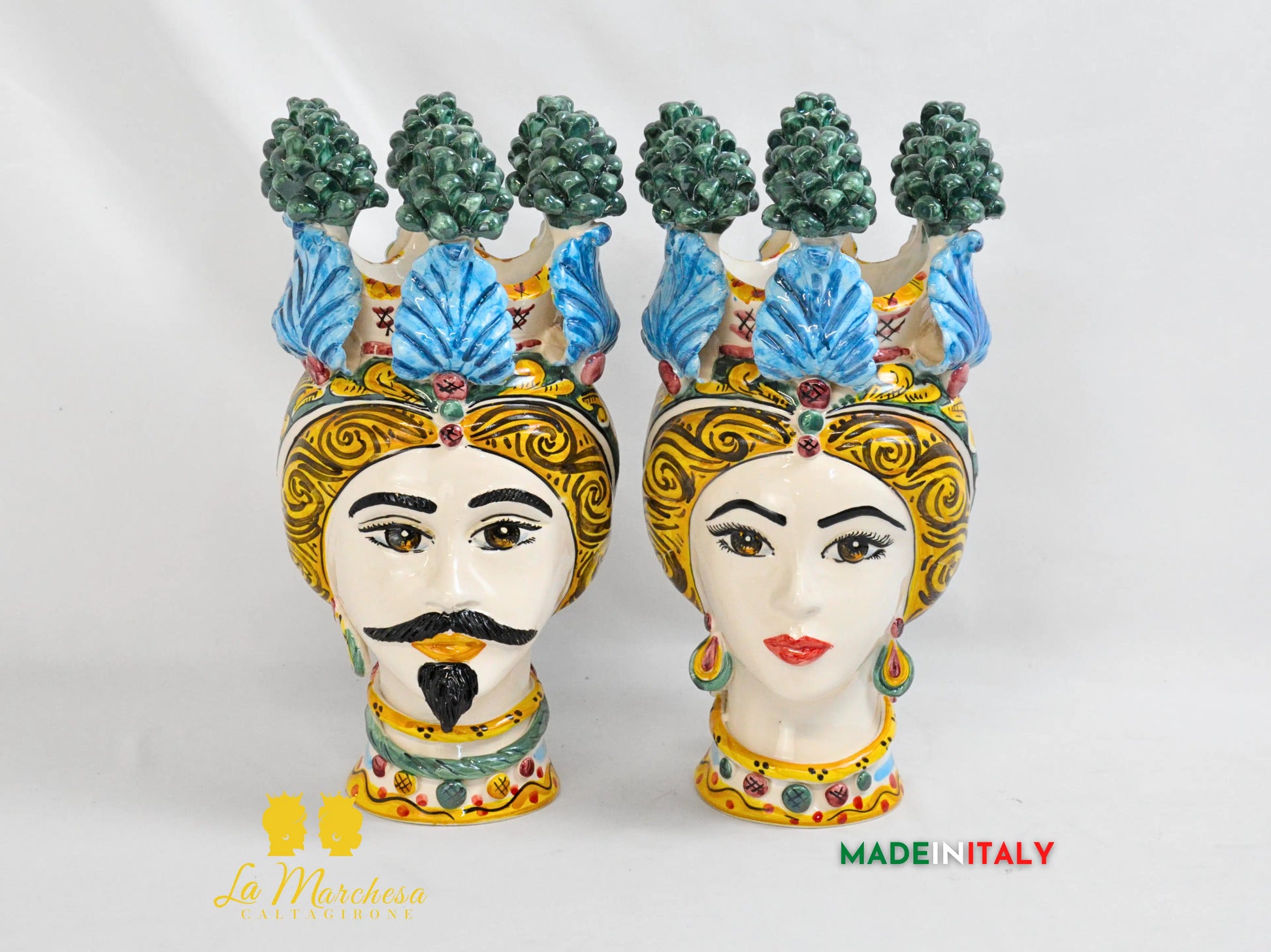 Teste di Moro in Ceramica di Caltagirone Pigna - Vari Modelli