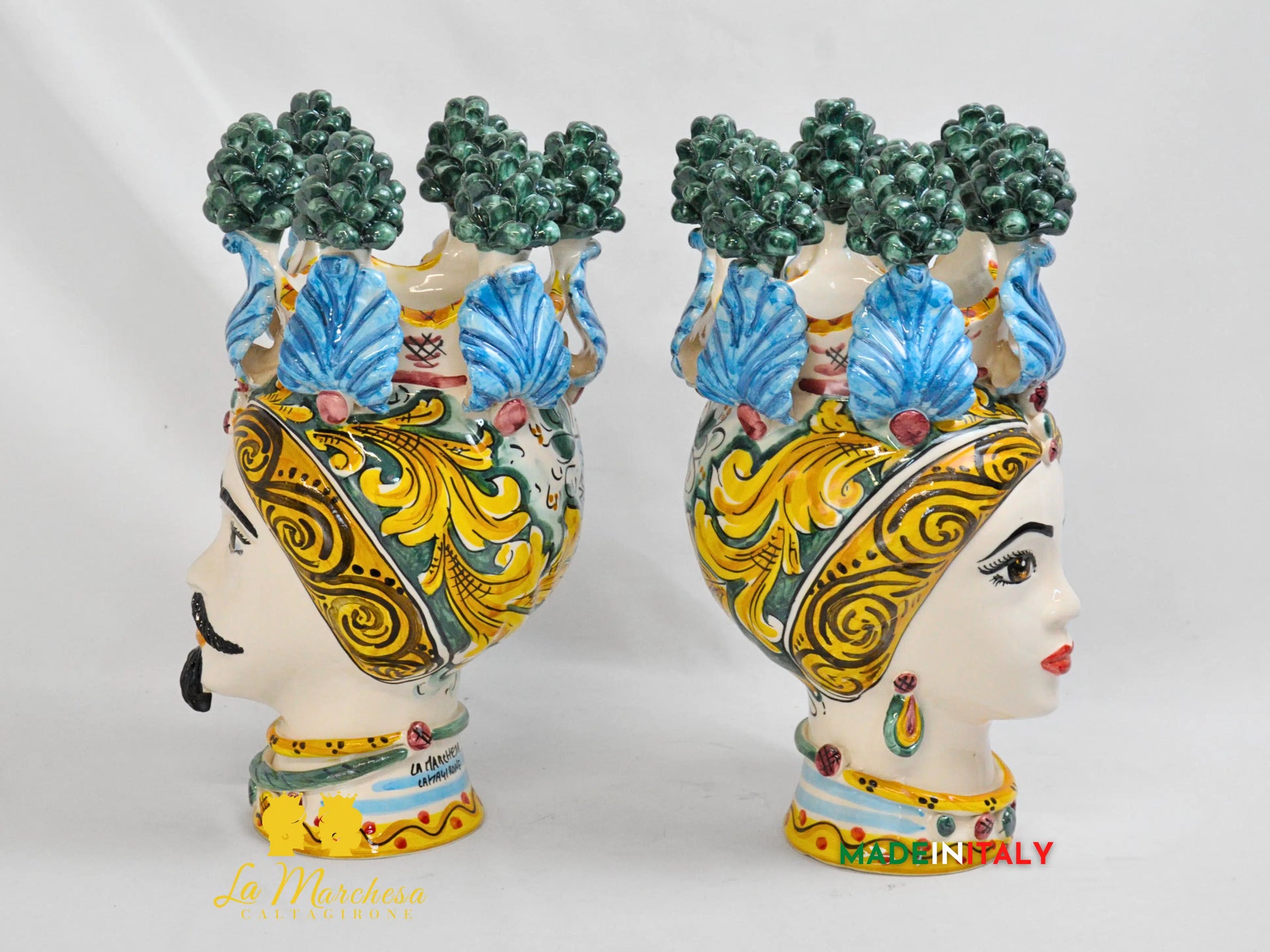 Teste di Moro in Ceramica di Caltagirone Pigna - Vari Modelli
