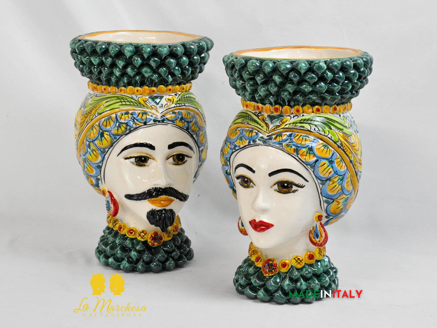 Teste di Moro in Ceramica di Caltagirone Pigna - Vari Modelli