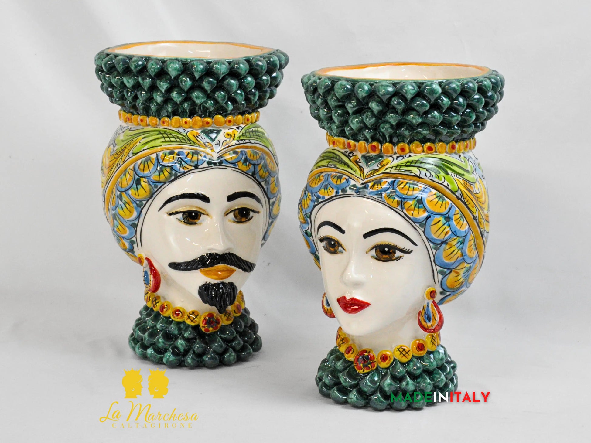 Teste di Moro in Ceramica di Caltagirone Pigna - Vari Modelli