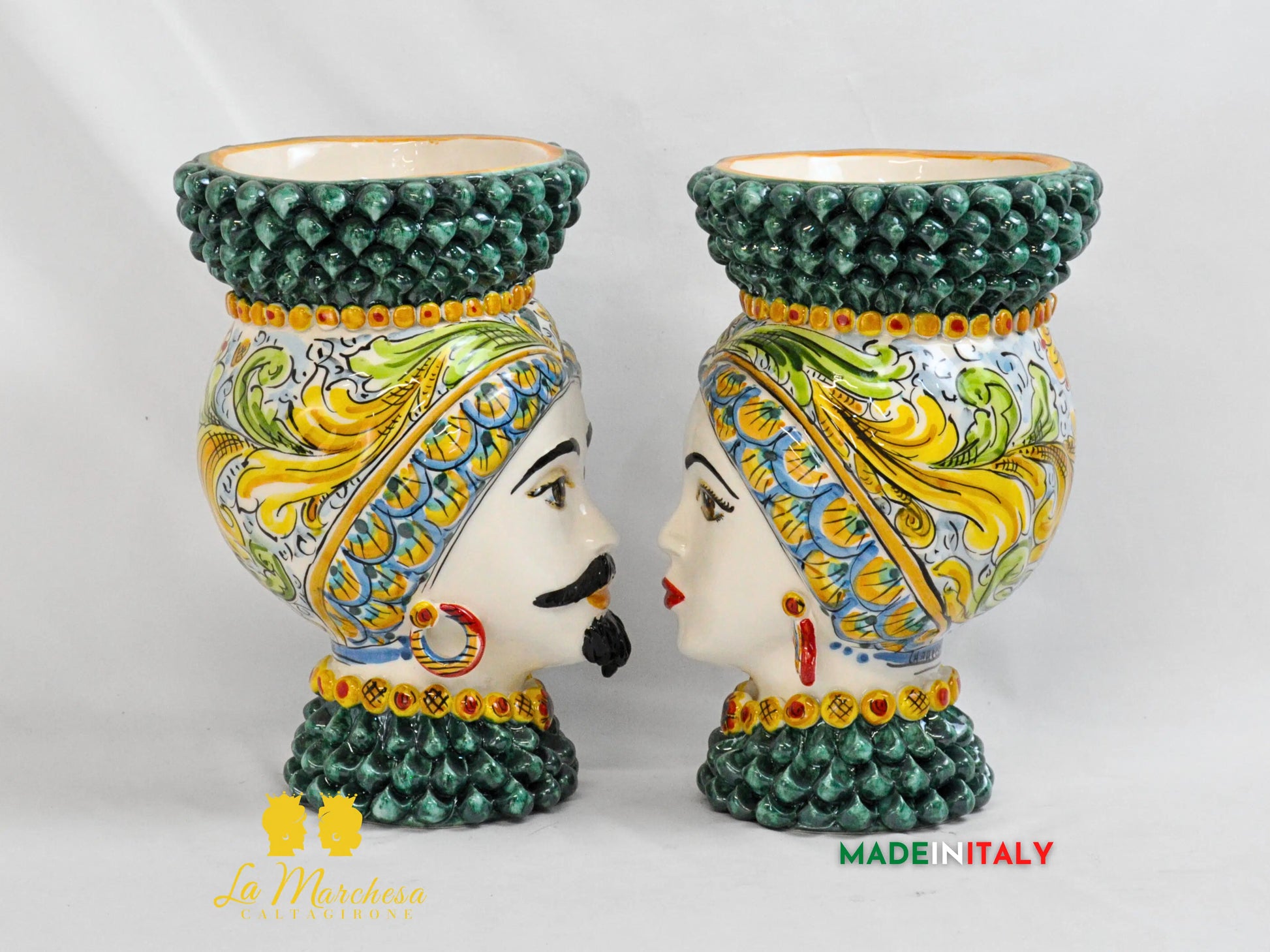 Teste di Moro in Ceramica di Caltagirone Pigna - Vari Modelli