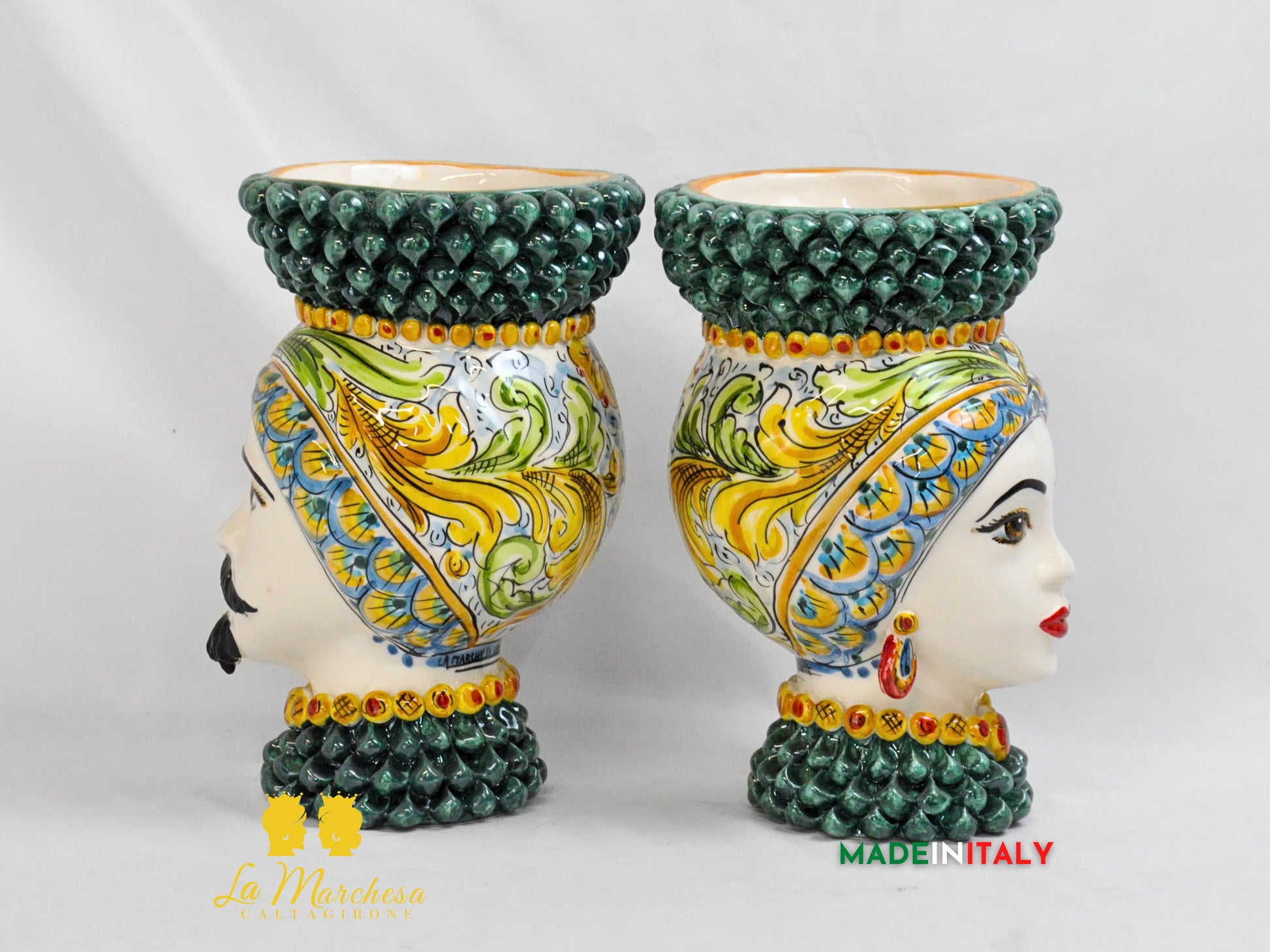 Teste di Moro in Ceramica di Caltagirone Pigna - Vari Modelli