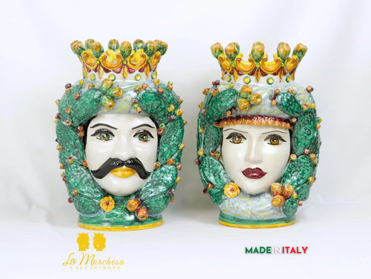 Teste di Moro Caltagirone Classiche corona di limoni 39cm