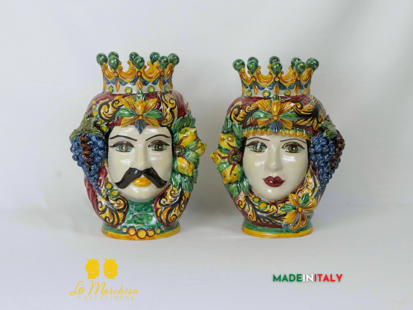 Teste di Moro Taormina in Ceramica di Caltagirone 29cm - Vari Modelli
