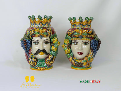 Teste di Moro Taormina in Ceramica di Caltagirone 29cm - Vari Modelli