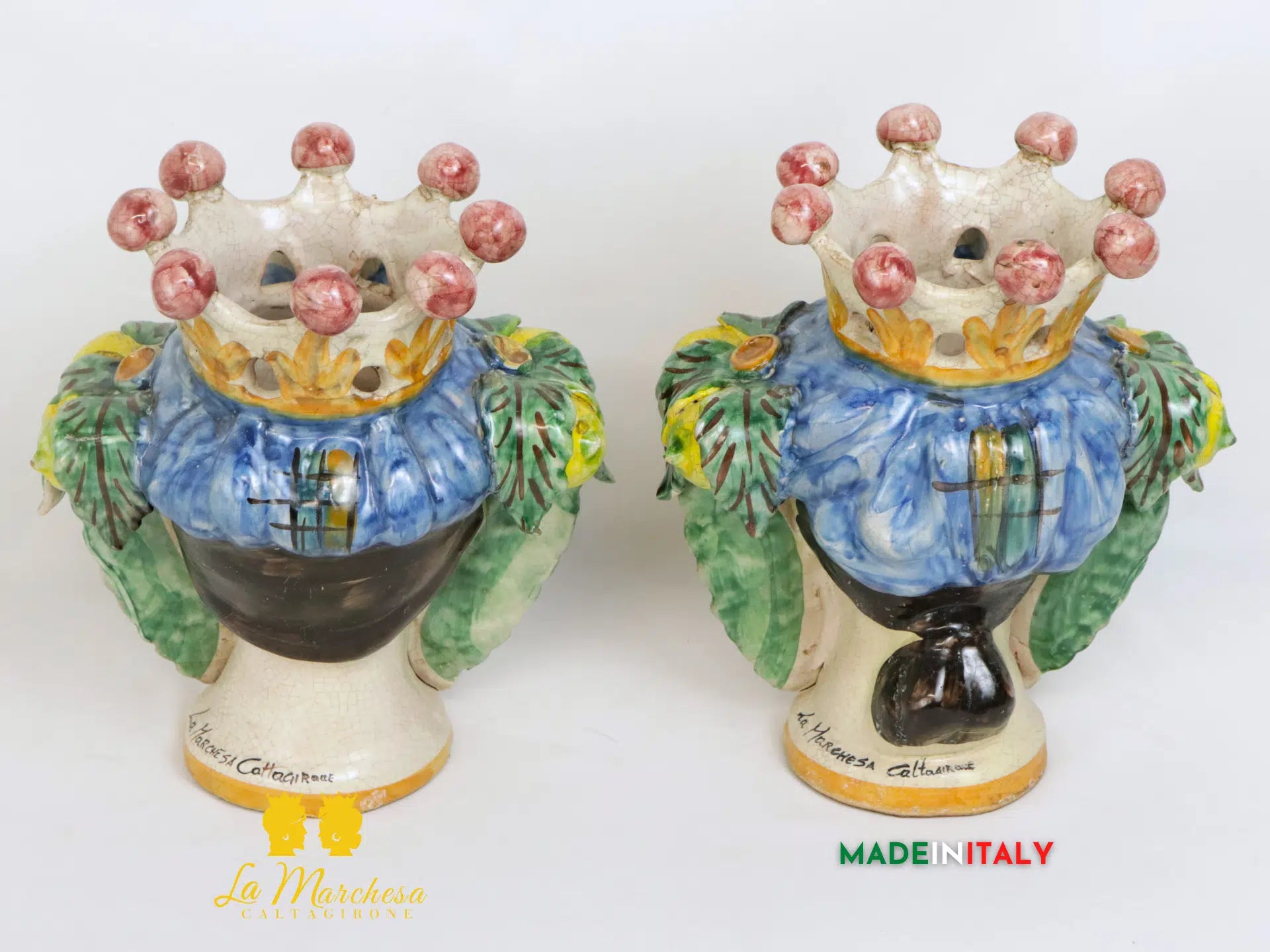 FINE SERIE - Teste di Moro Corona in Ceramica di Caltagirone 25cm - Vari Modelli