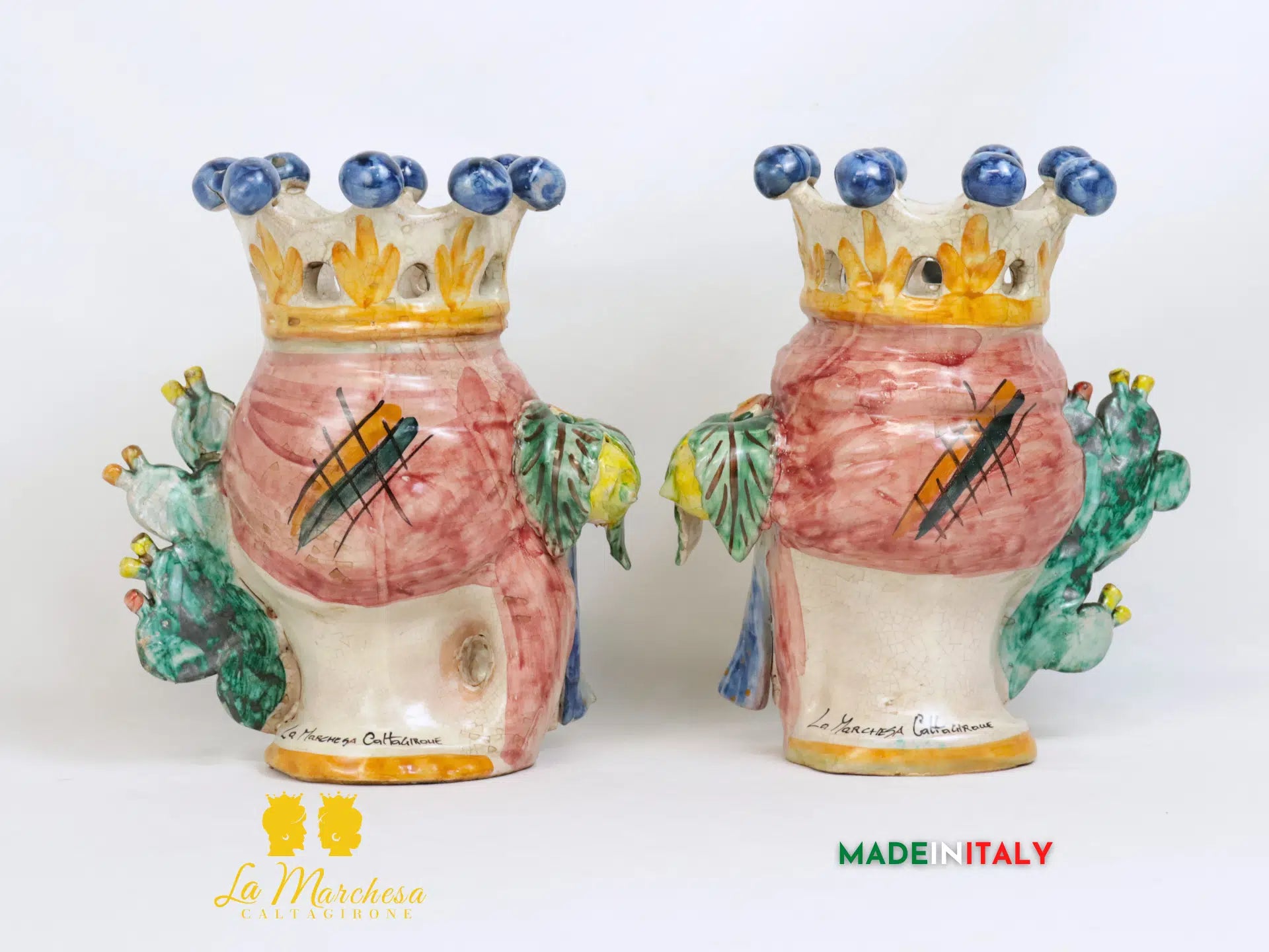 FINE SERIE - Teste di Moro Corona in Ceramica di Caltagirone 25cm - Vari Modelli