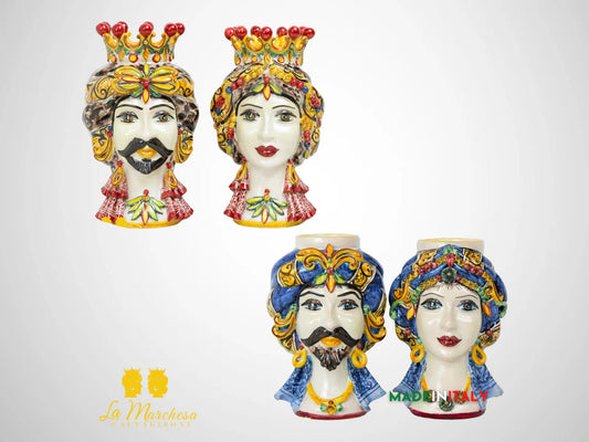 Teste di Moro in ceramica di Caltagirone classiche Foulard - Vari Modelli