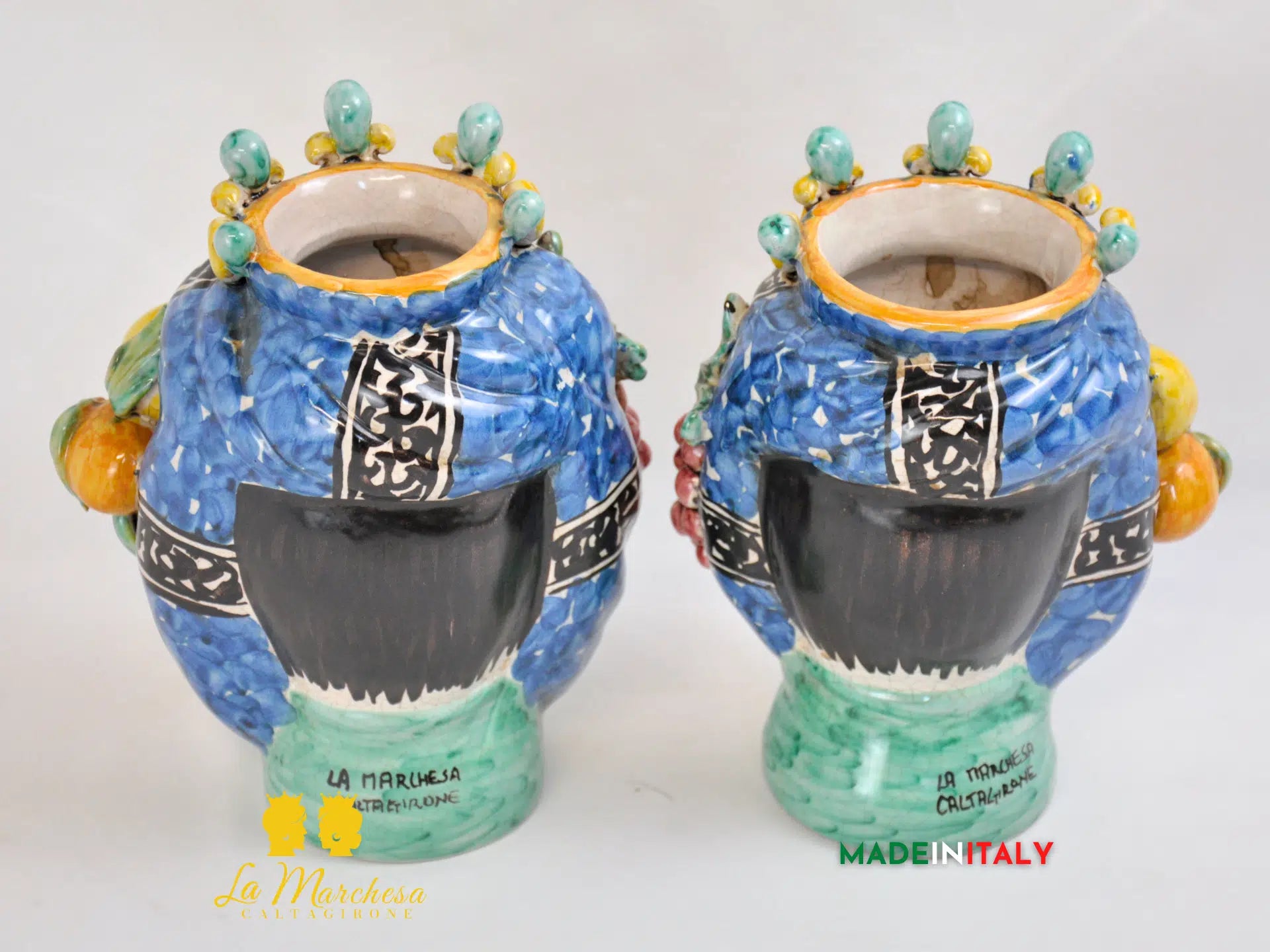 Teste di Moro Ortigia con Corona in Ceramica di Caltagirone 21cm - Vari Modelli