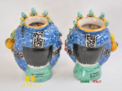 Teste di Moro Ortigia con Corona in Ceramica di Caltagirone 21cm - Vari Modelli