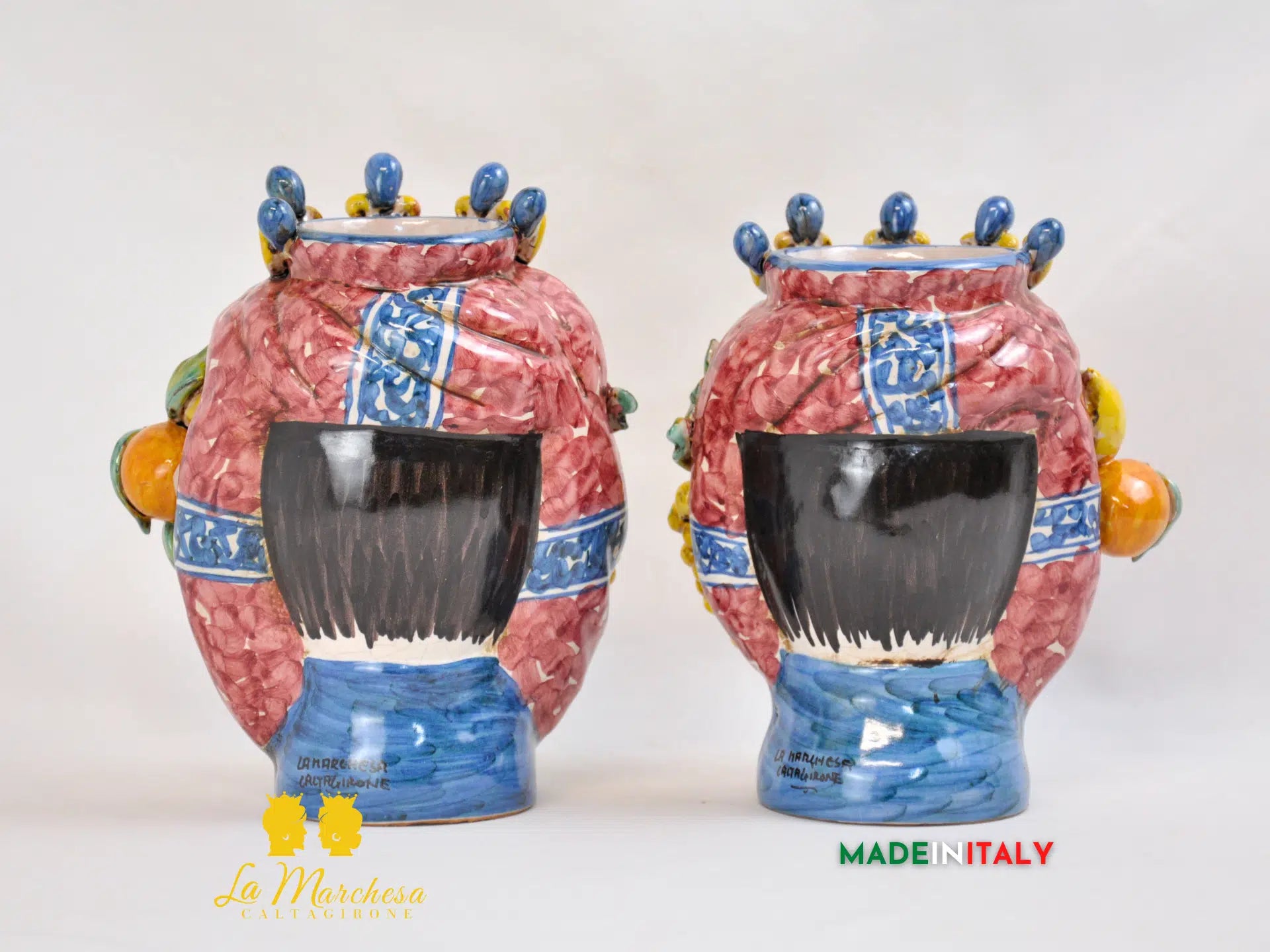 Teste di Moro Ortigia con Corona in Ceramica di Caltagirone 21cm - Vari Modelli
