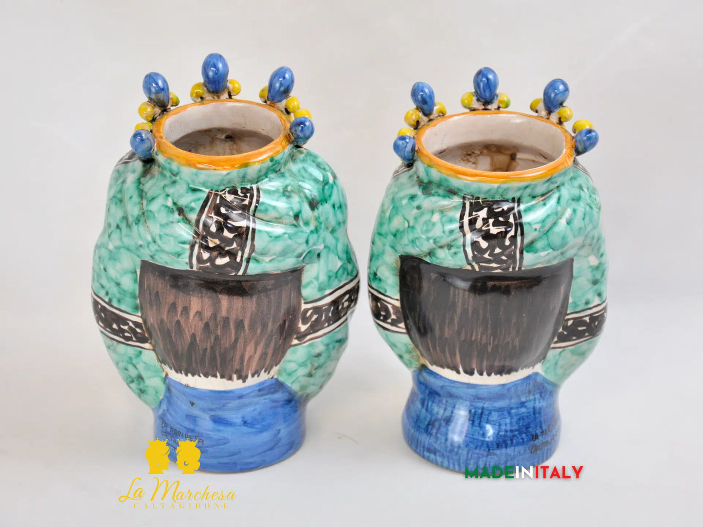 Teste di Moro Ortigia con Corona in Ceramica di Caltagirone 21cm - Vari Modelli