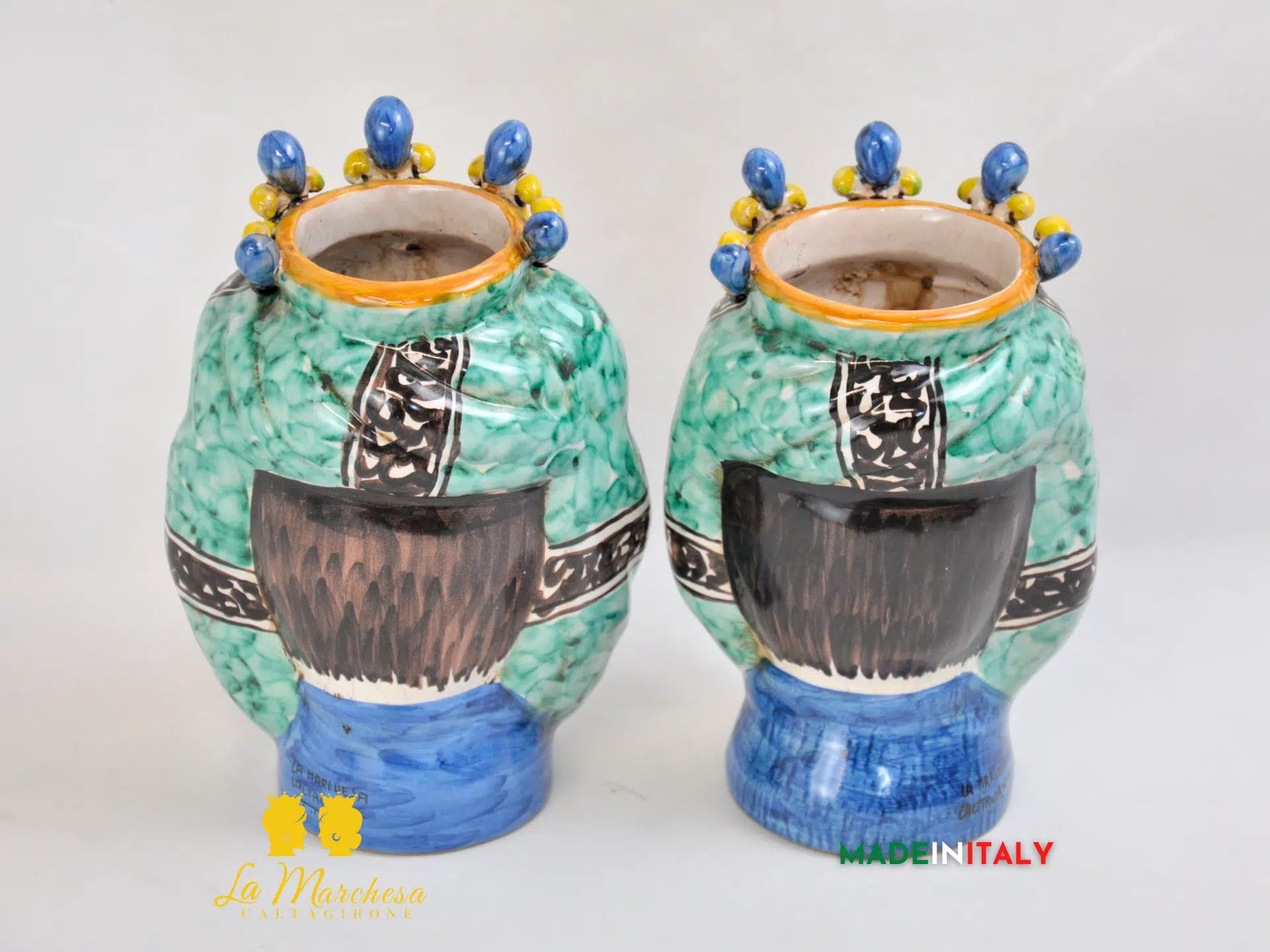 Teste di Moro Ortigia con Corona in Ceramica di Caltagirone 21cm - Vari Modelli