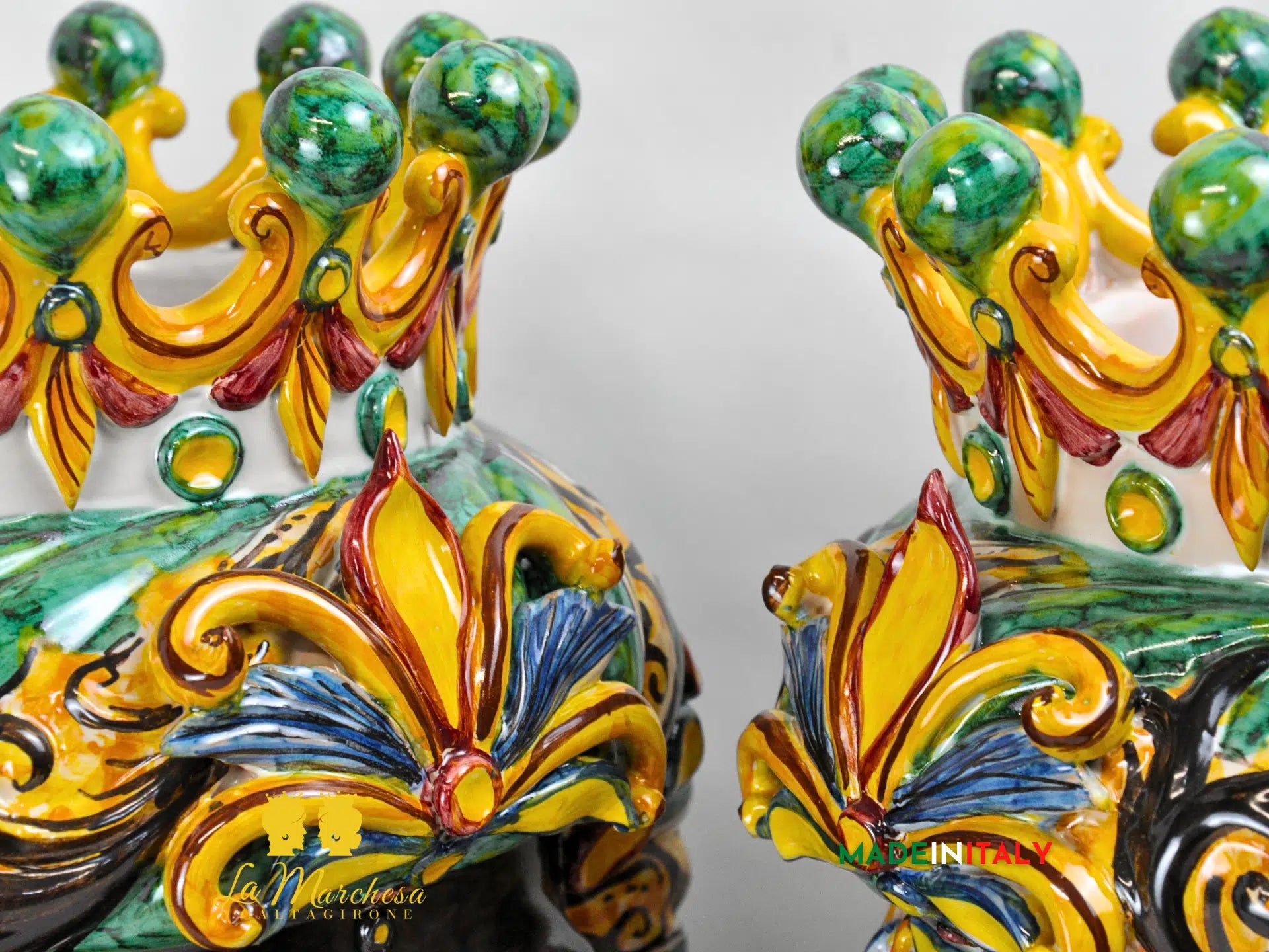 Teste di Moro Taormina Corona in Ceramica di Caltagirone 47cm