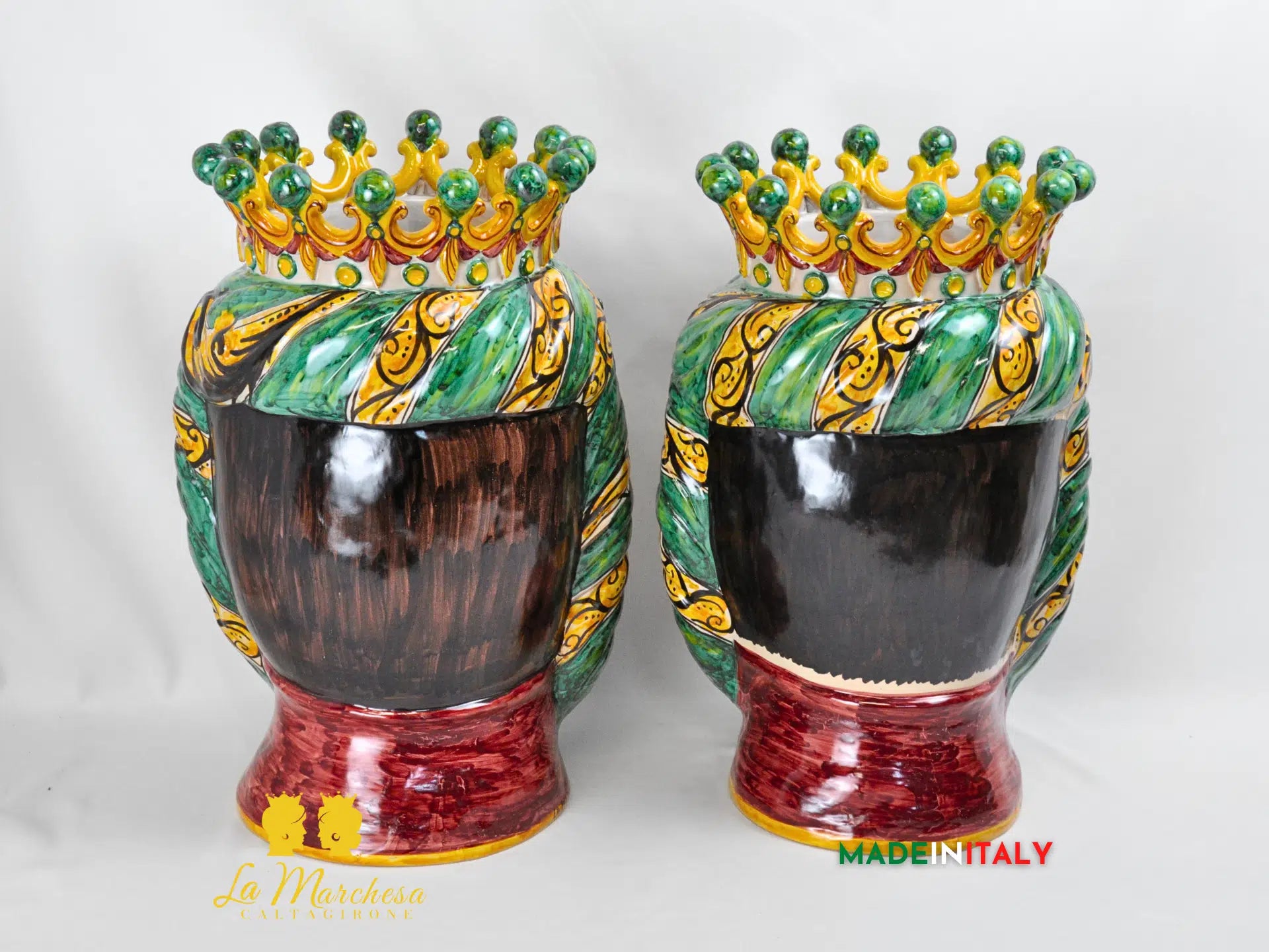 Teste di Moro Taormina Corona in Ceramica di Caltagirone 47cm