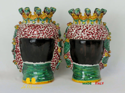Teste di Moro Taormina Frutta Siciliana in Ceramica di Caltagirone 30cm -  Vari Modelli