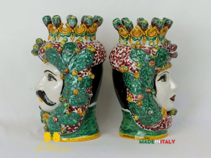 Teste di Moro Taormina Frutta Siciliana in Ceramica di Caltagirone 30cm -  Vari Modelli