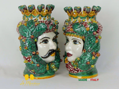 Teste di Moro Taormina Frutta Siciliana in Ceramica di Caltagirone 30cm -  Vari Modelli