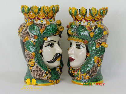 Teste di Moro Taormina Frutta Siciliana in Ceramica di Caltagirone 30cm -  Vari Modelli