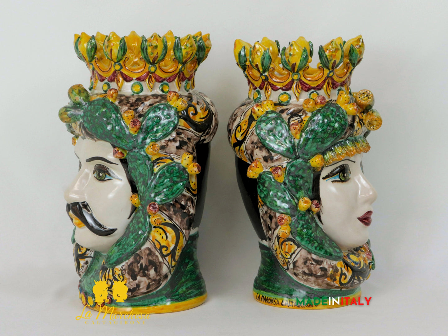Teste di Moro Taormina Frutta Siciliana in Ceramica di Caltagirone 30cm -  Vari Modelli