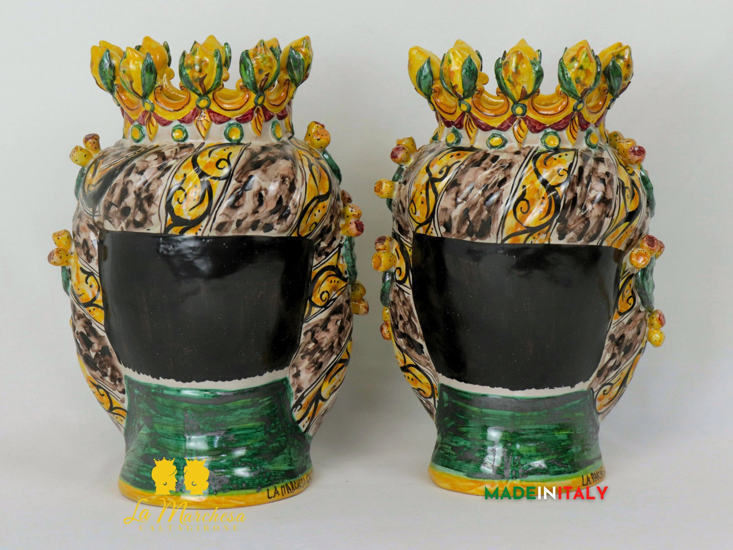 Teste di Moro Taormina Frutta Siciliana in Ceramica di Caltagirone 30cm -  Vari Modelli