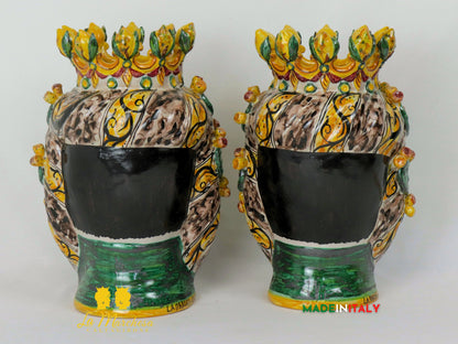 Teste di Moro Taormina Frutta Siciliana in Ceramica di Caltagirone 30cm -  Vari Modelli