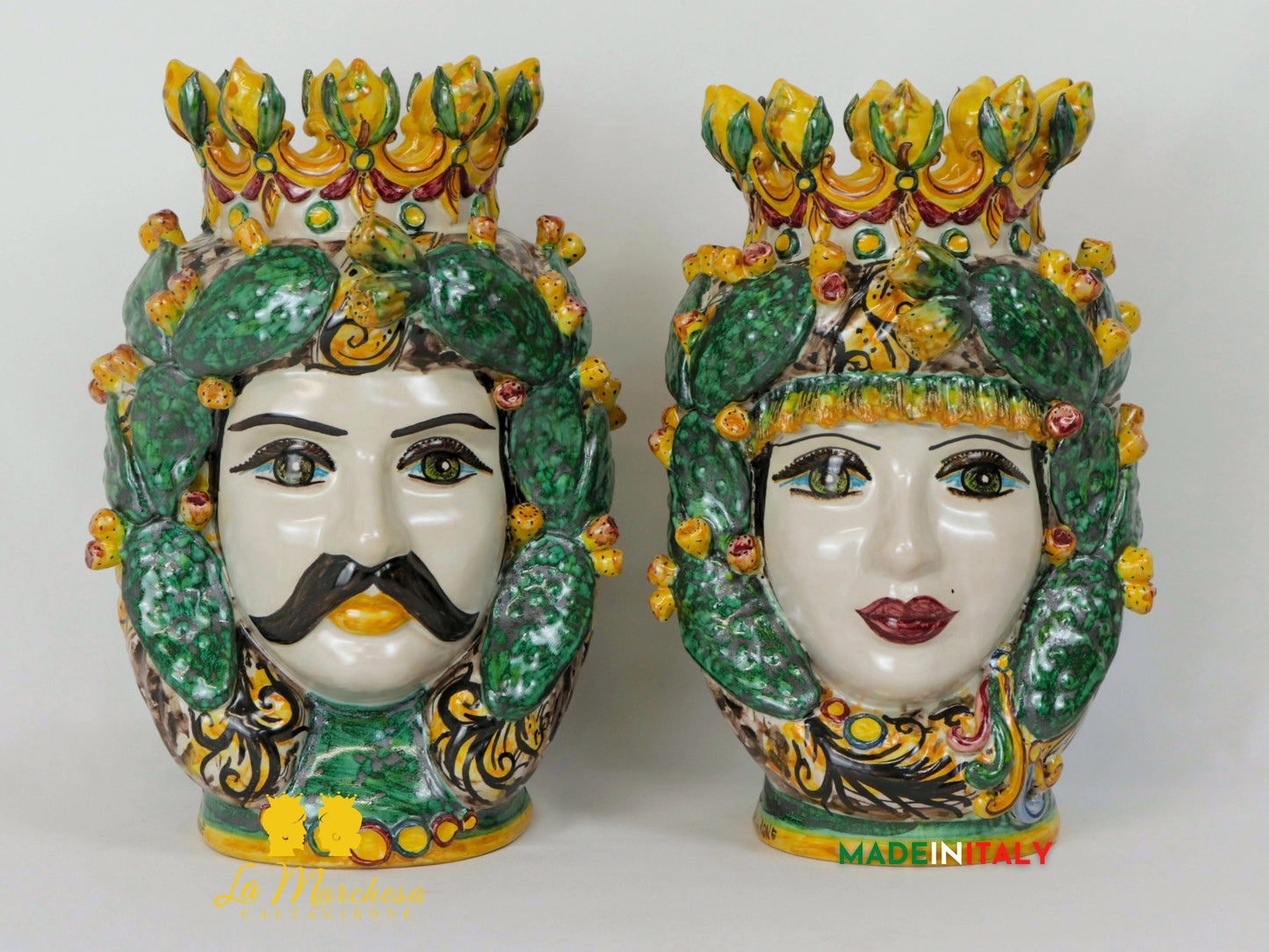 Teste di Moro Taormina Frutta Siciliana in Ceramica di Caltagirone 30cm -  Vari Modelli