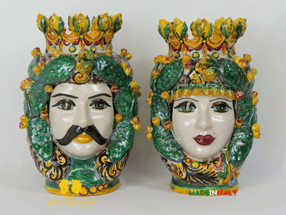 Teste di Moro Taormina Frutta Siciliana in Ceramica di Caltagirone 30cm -  Vari Modelli