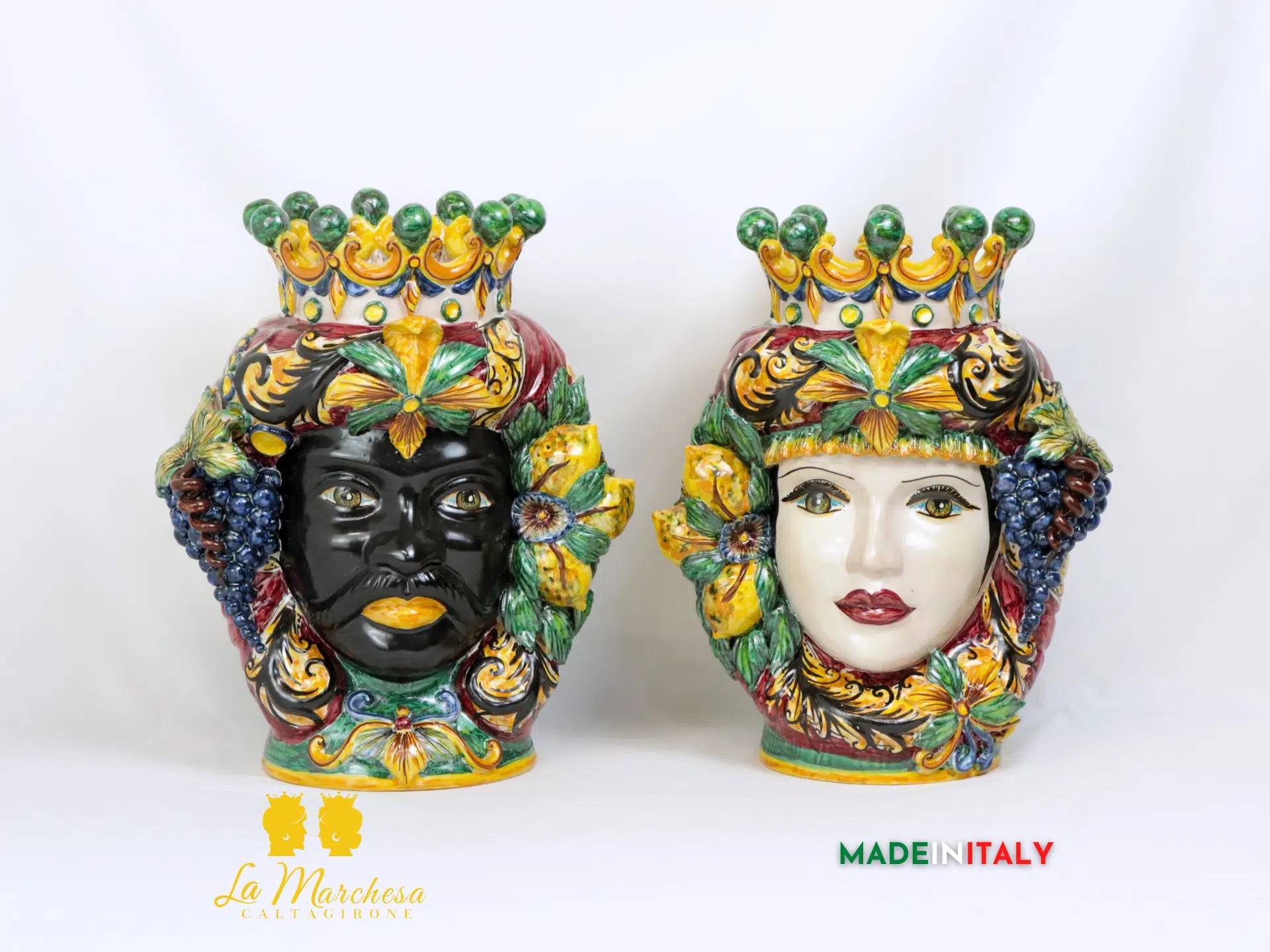 Teste di Moro Taormina Frutta in Ceramica di Caltagirone - Vari Modelli