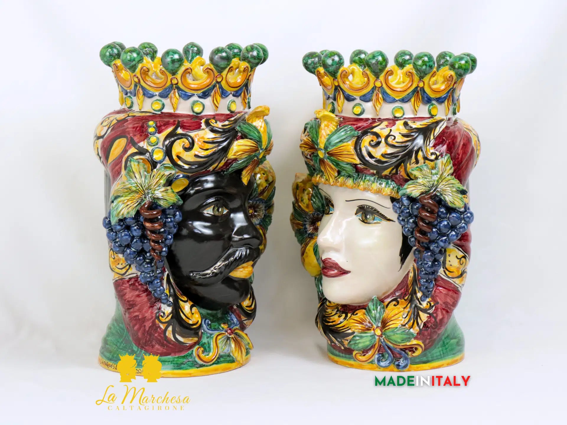 Teste di Moro Taormina Frutta in Ceramica di Caltagirone - Vari Modelli
