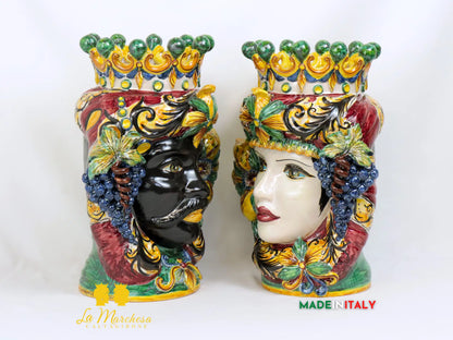 Teste di Moro Taormina Frutta in Ceramica di Caltagirone - Vari Modelli