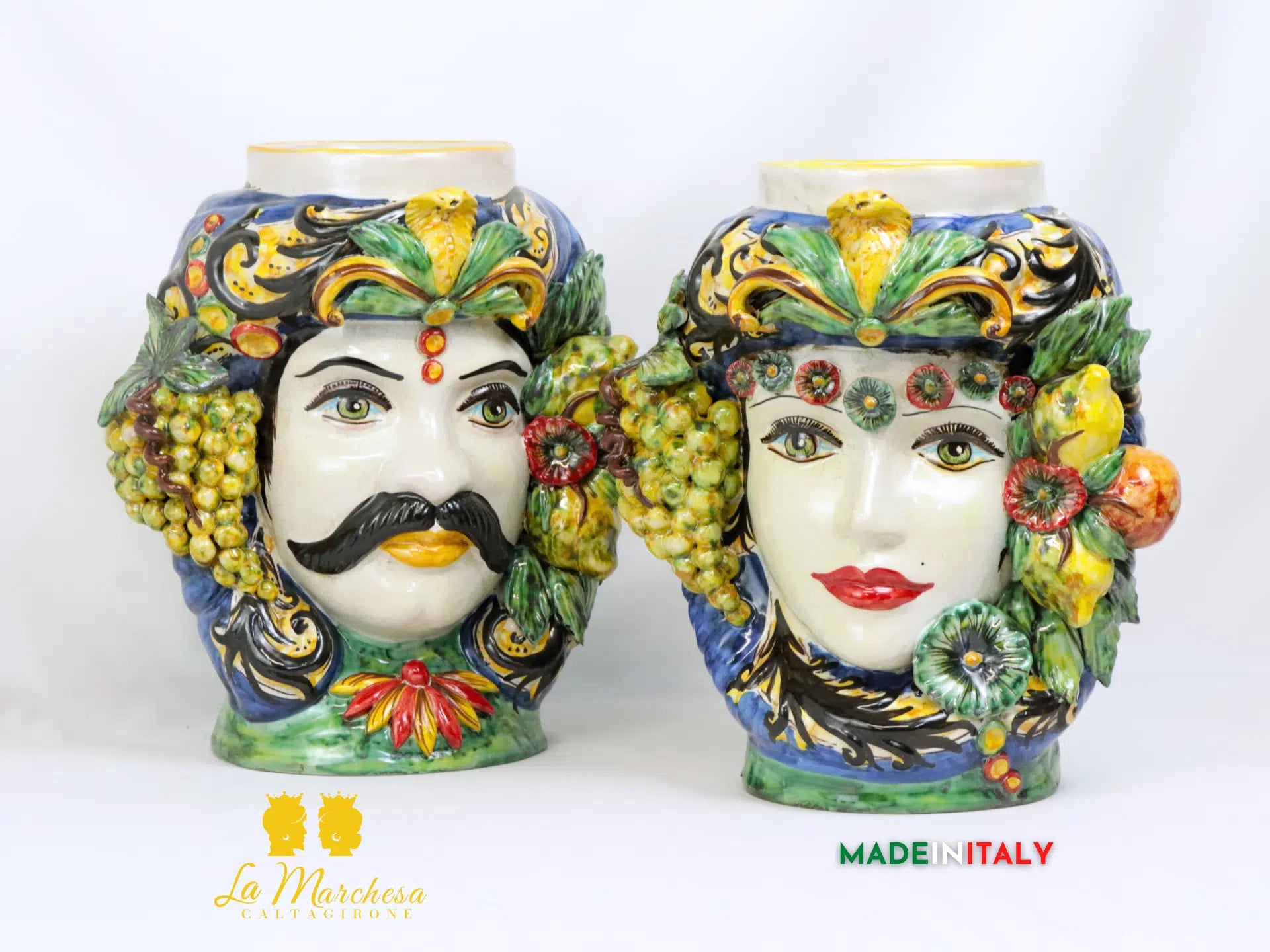 Teste di Moro Taormina Frutta in Ceramica di Caltagirone - Vari Modelli