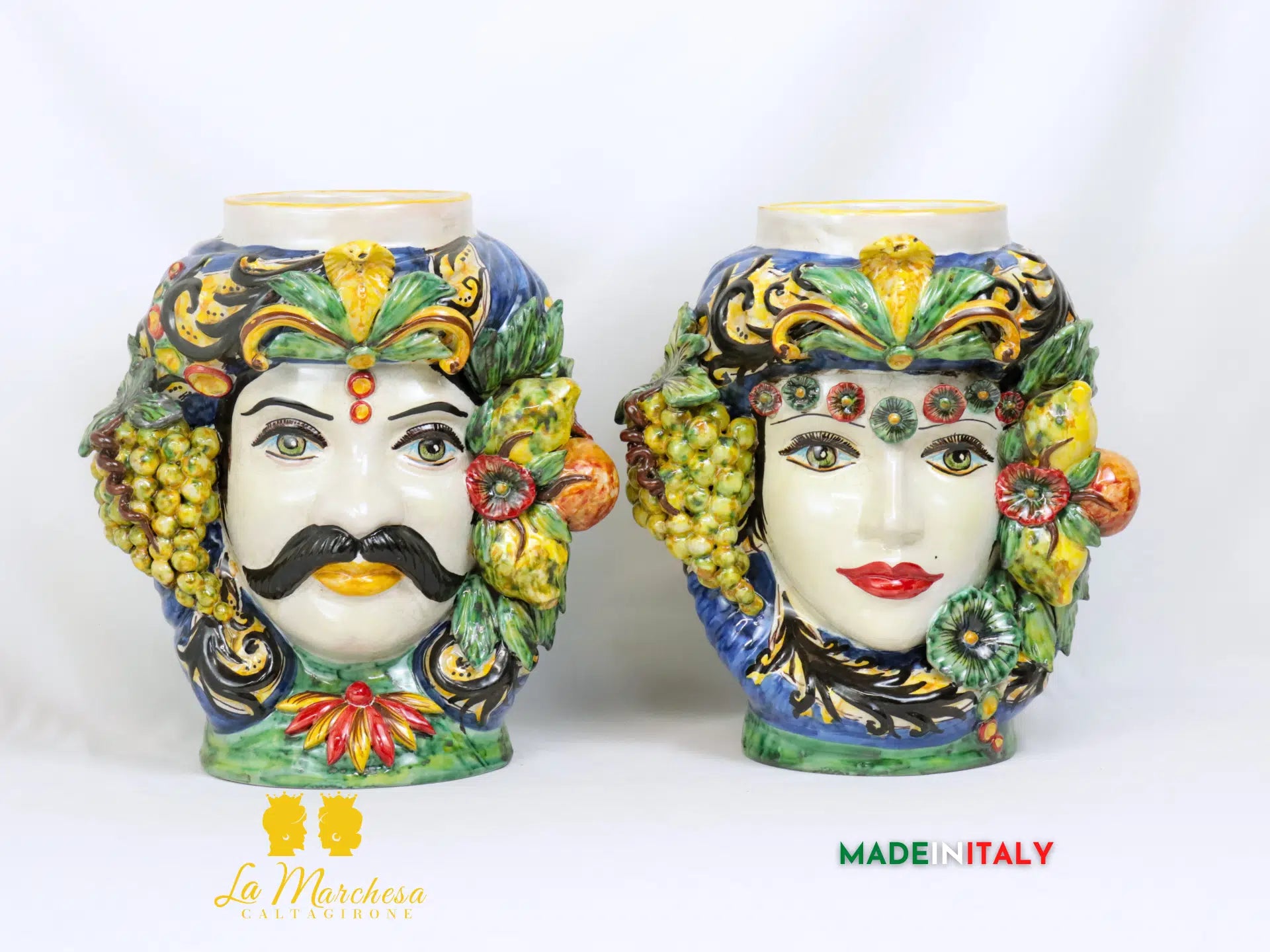 Teste di Moro Taormina Frutta in Ceramica di Caltagirone - Vari Modelli